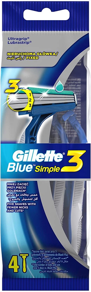 GILLETTE BLU SIMPLE 4 RAZOR 9646