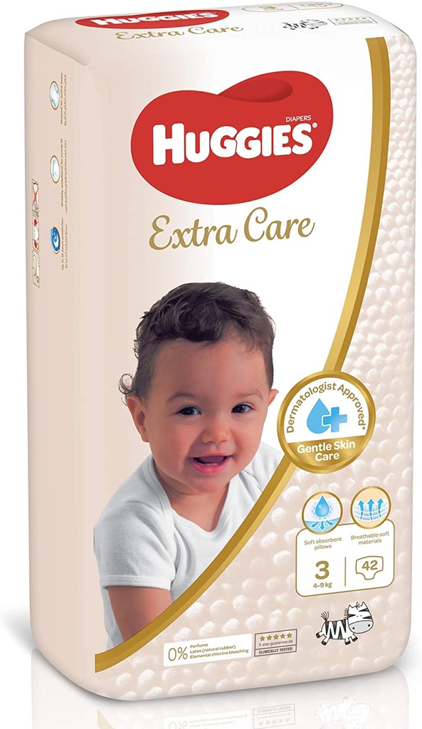 HUGGIES EXTRA CARE MEDIUM  NO 3 2 X 42