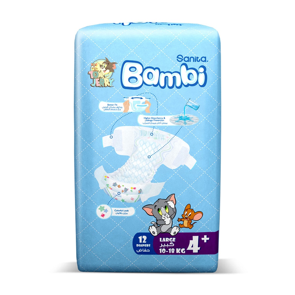 Bambi Diapers +4 12 Pieces