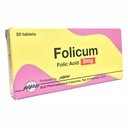 Folicum Dietary Supplement 5 Mg 20 Pieces