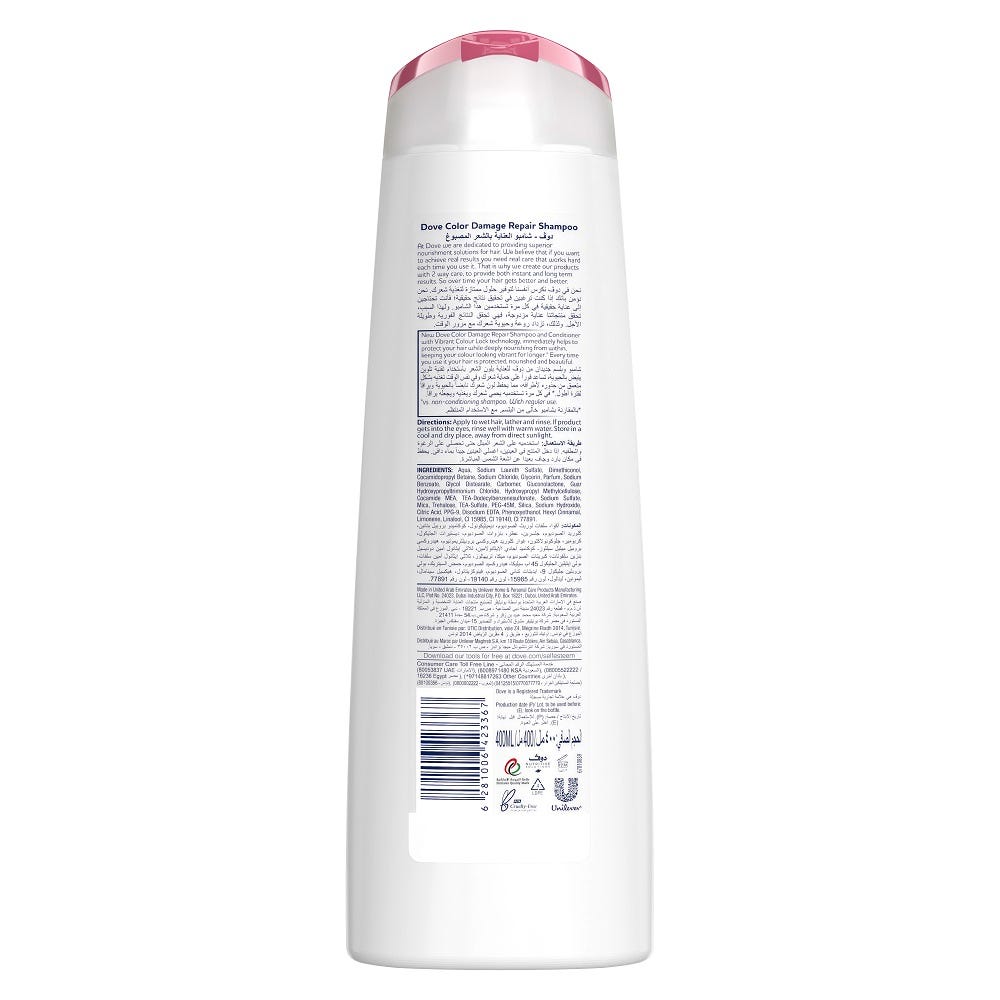 DOVE DAMAGE  COLOUR CARE SHAMPOO 400ML