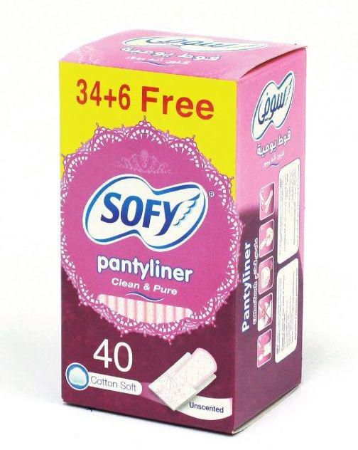 SOFY PANTYLINER COTTON SOFT 40 UNSCENTED 8 X40