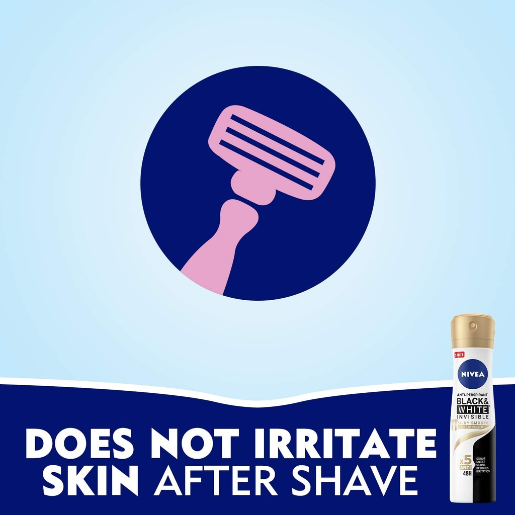 NIVEA WHITE INVISIBL SILKY SMOOTH SPRAY  150 ML 