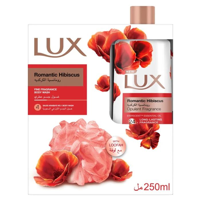 LUX SHOWER GEL ROMANTIC HIBISCUS 250 ML + KIT