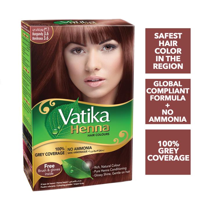 VATIKA HENNA HAIR COLOURS BURGUNDY 3.6