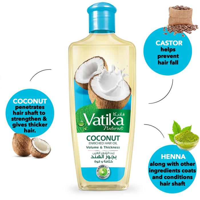 DABUR VATIKA COCONUT CASTOR OIL 300ML