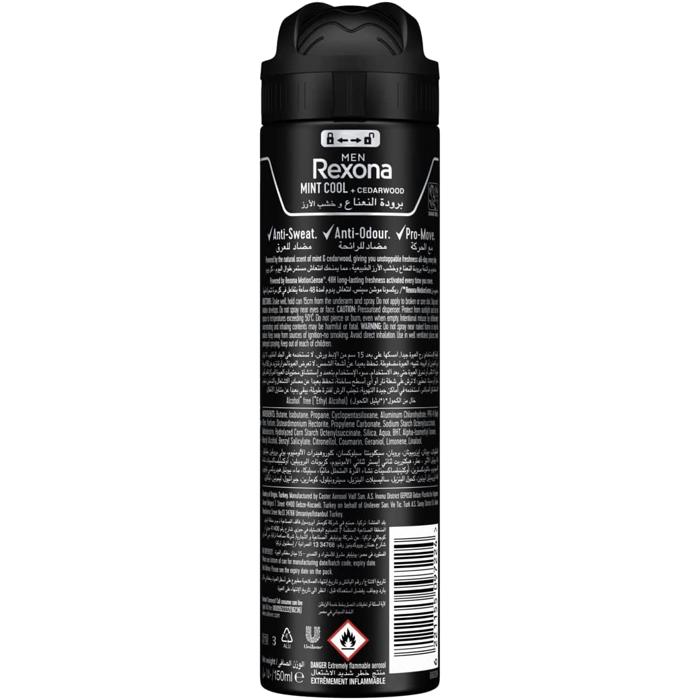 REXONA MINT COOL+CEDARWOOD MEN SPRAY 150 ML