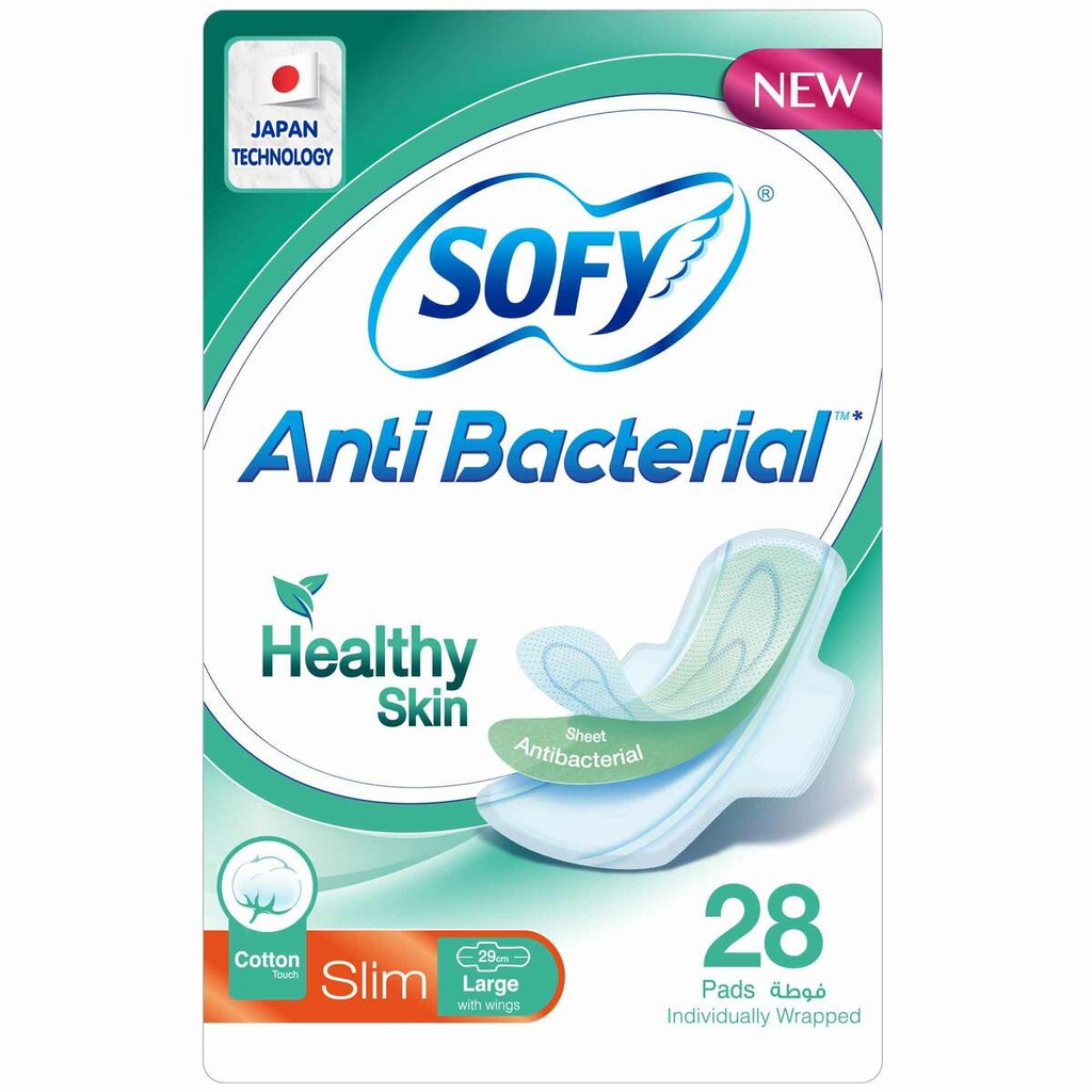 SOFY  ANTI BACTERIAL HEALTHY SKIN 29 CM 28 PAD 1 Pack