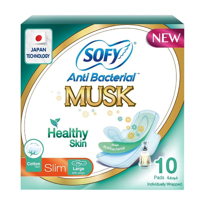 SOFY  ANTI BACTERIAL MUSK HEALTHY SKIN  10 Pad 1 Pack