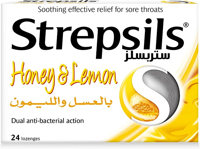 Strepsils Cough Drop Honey & Lemon 24 Pieces