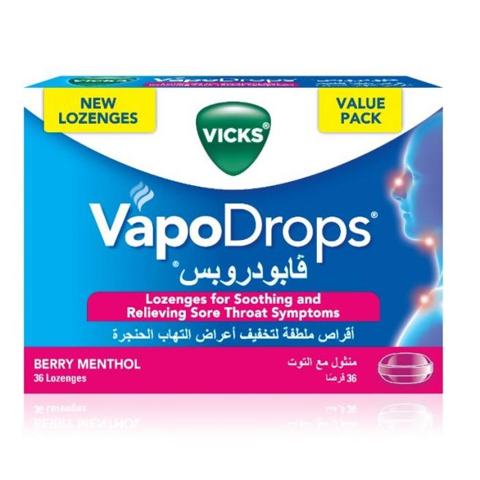 VICKS VAPODROP BERRY MENTHOL 36 LOZ