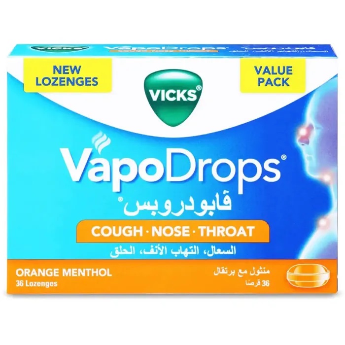 VICKS VAPODROP ORANGE MENTHOL 36 LOZ