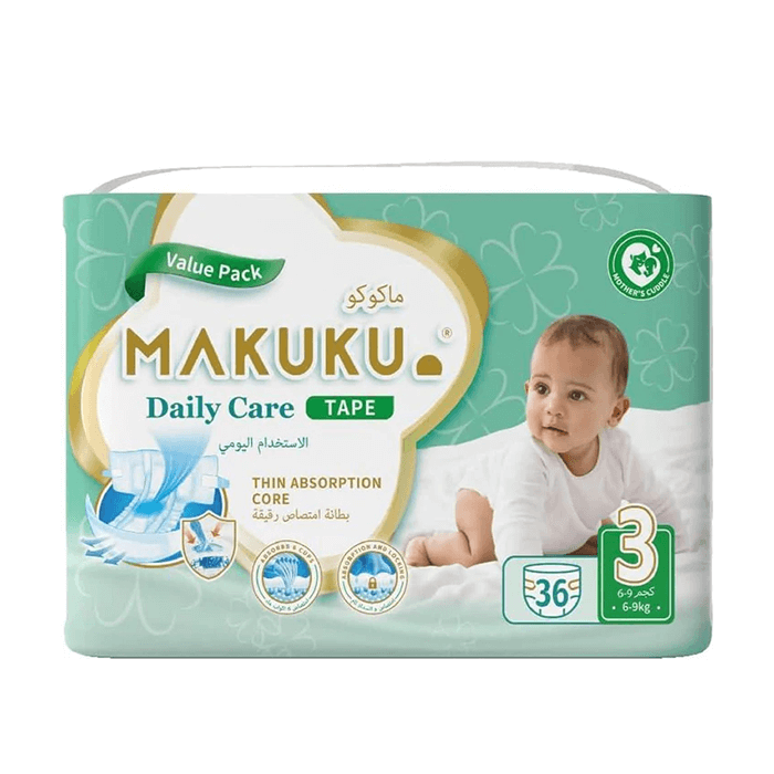 MAKUKU DAILY CARE TAPE NO 3 M (6-11KG)36 DIAPER 0241 1 Pack