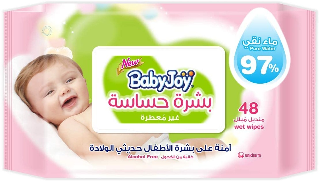 Baby Joy Baby Wipes Wet For Sensitive Skin 144 Wipe 1 Pack