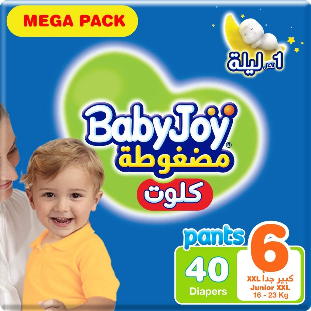 Baby Joy Diapers Pants Compressed Diamond Pad Junior #6 40 Diaper 1 Pack