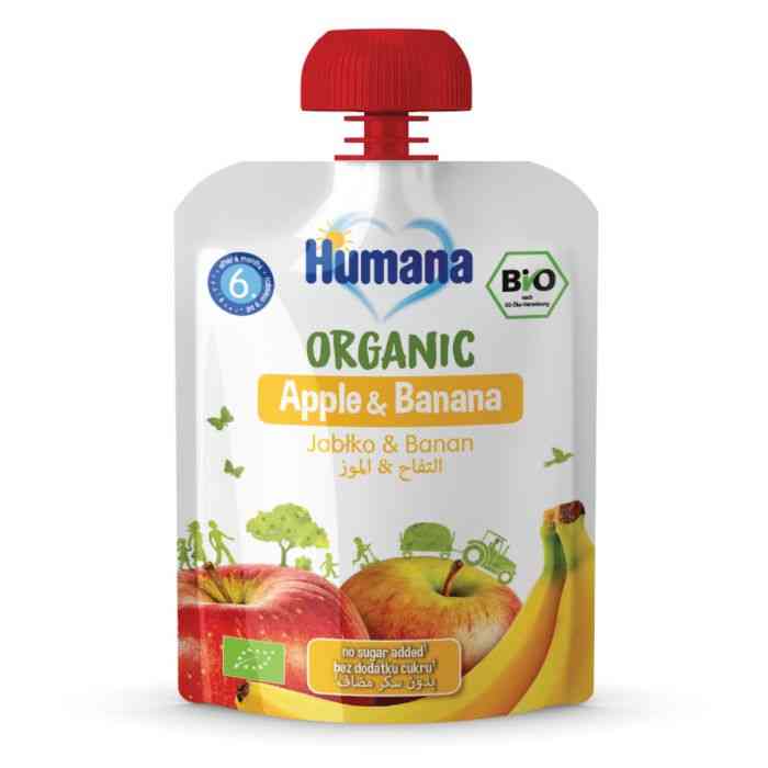 HUMANA ORGANIC APPLE & BANANA 90 GM
