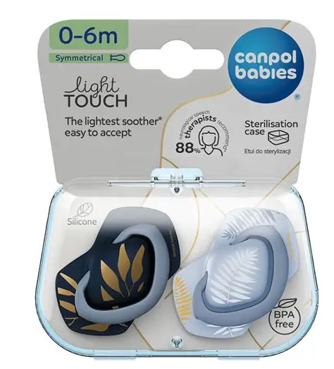 CANPOL LIGHT TOUCH SOOTHER 22/649 SILICONE 18+ MON 2 P
