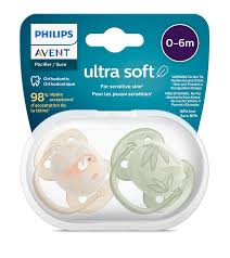 AVENT ULTRA SOFT PACIFIER 0-6M(222/01) BOY X2 SCF091/07