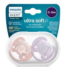 AVENT ULTRA SOFT PACIFIER 0-6M(222/02) GIRL X2 SCF091/09