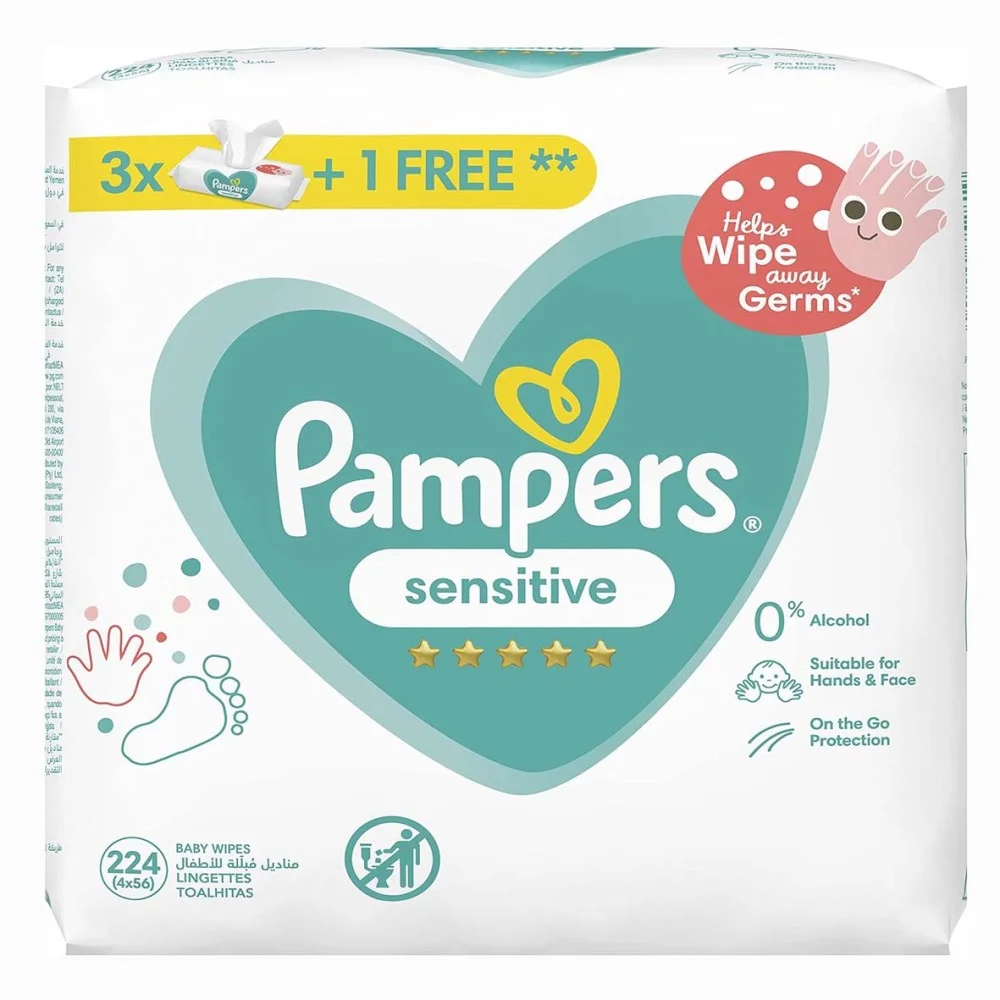 PAMPERS SENSITIVE WIPS 3 (3+1) 56 WIP