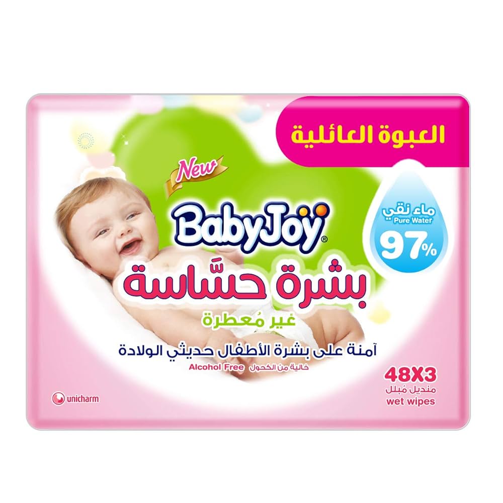 BABY JOY WIPES SENSITIVE SKIN 6 X 3 X 48 WIP