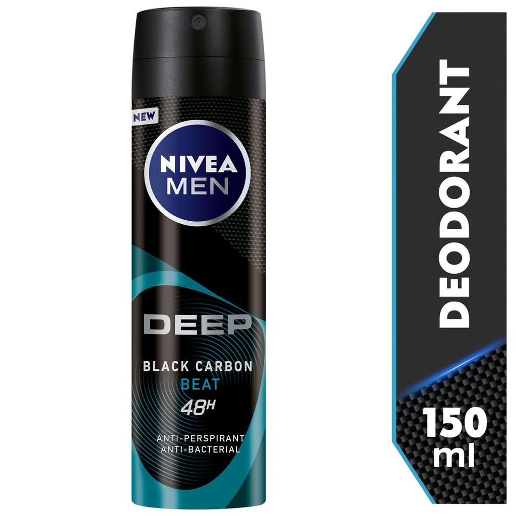 NIVEA DEOMEN DEEP BLACK CARBON BEAT SPRAY 150 ML