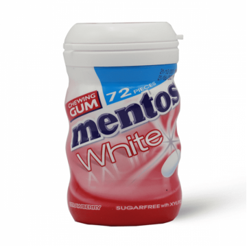 MENTOS BOTTLE WHITE GUM STRAWBERRY 6 X 72 -2519