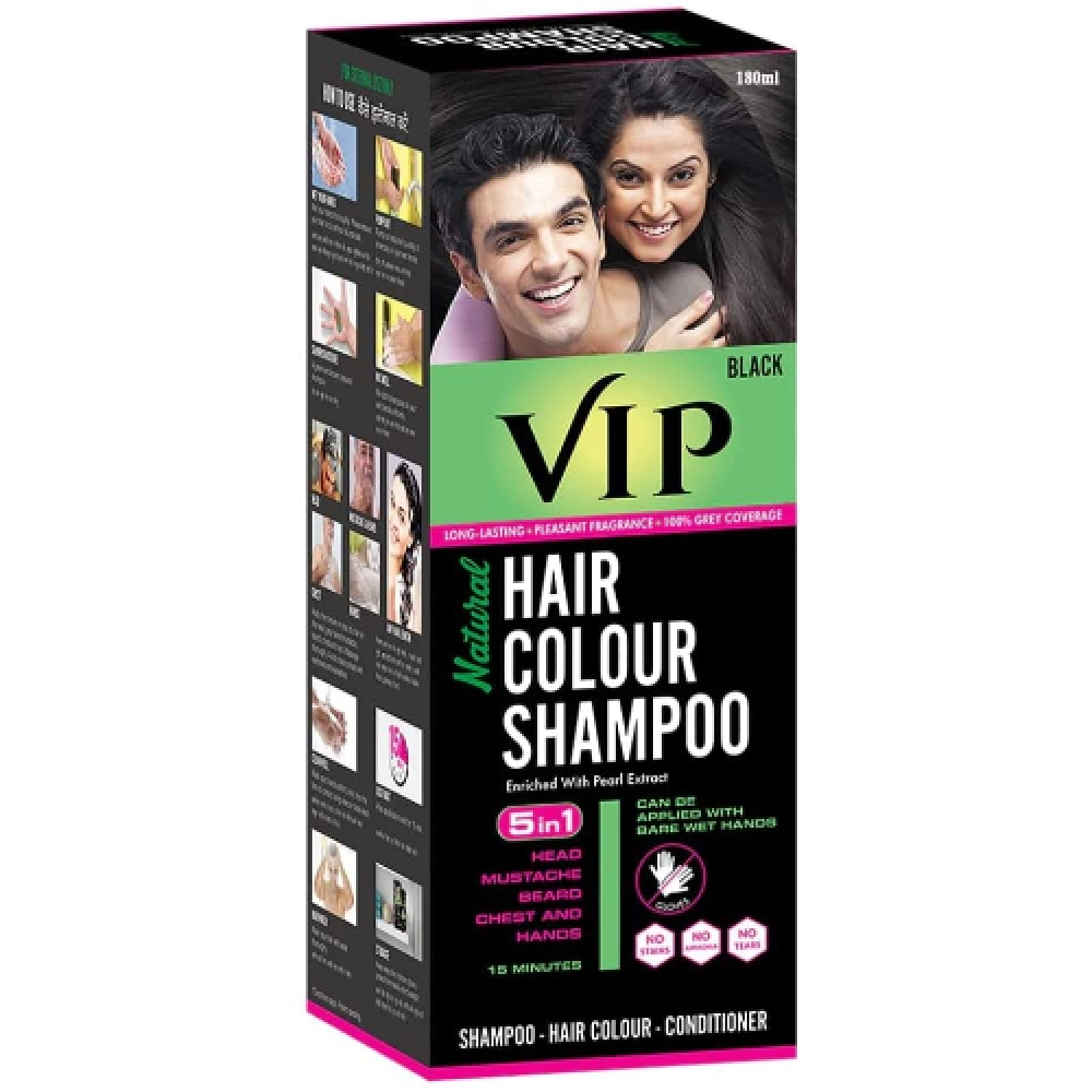 VIP HAIR COLOUR SHAMPOO 180ML - BLACK