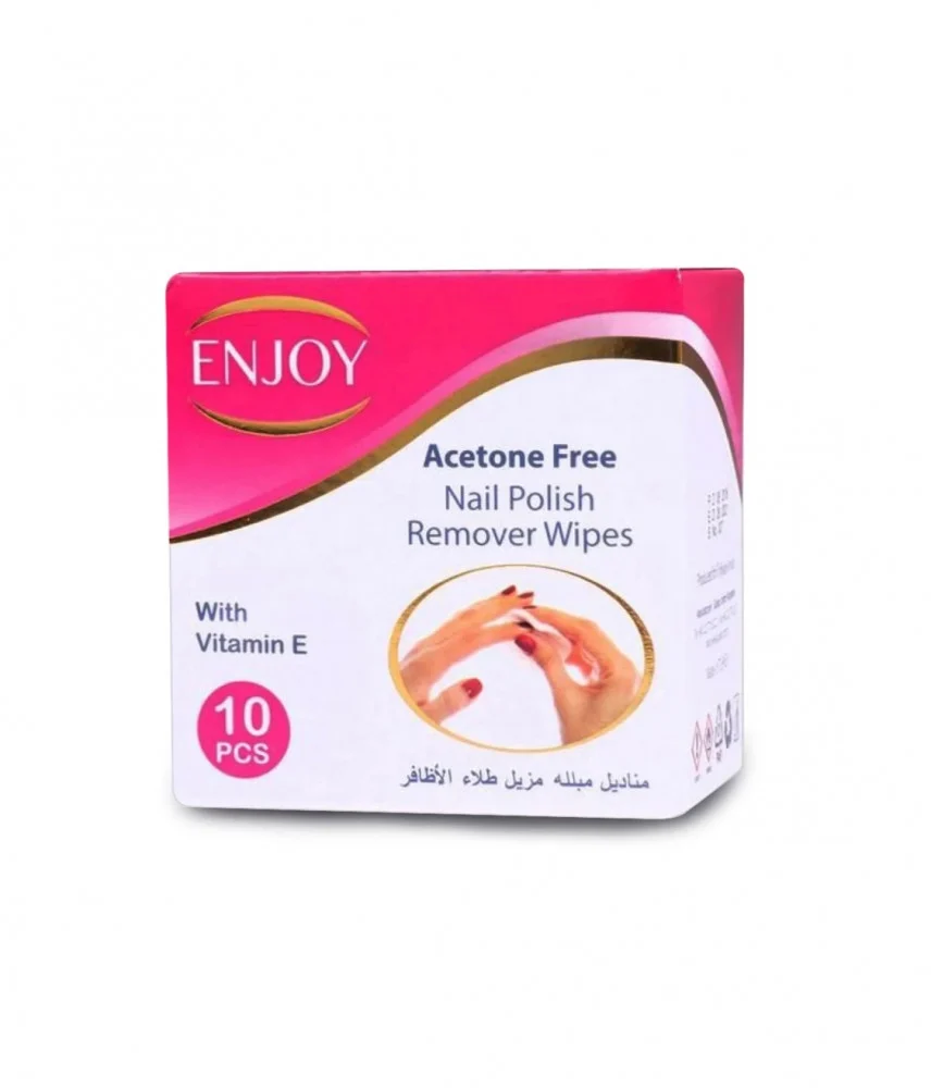 ENJOY ACETON FREE NAIL POLISH REMOVER WIPS 10 PCS