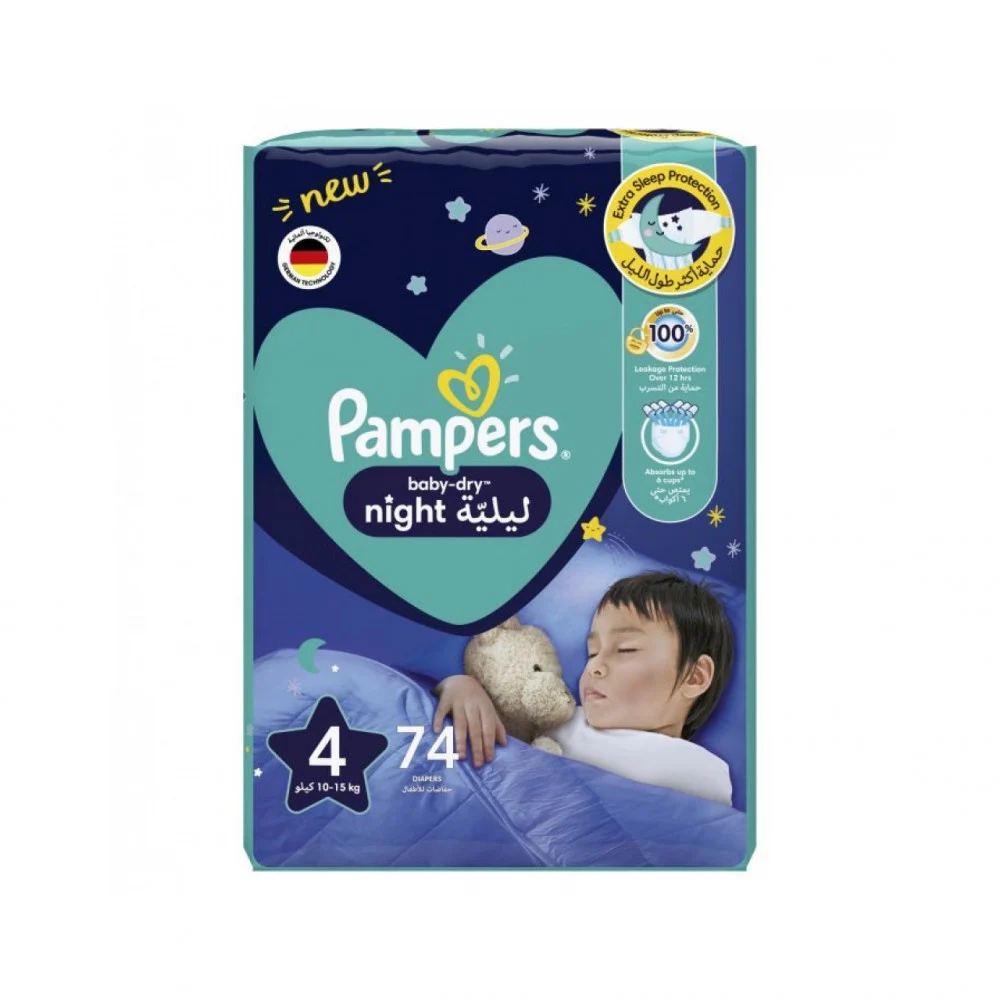 PAMPERS NO 4 NIGHT MEGA 2 X 74