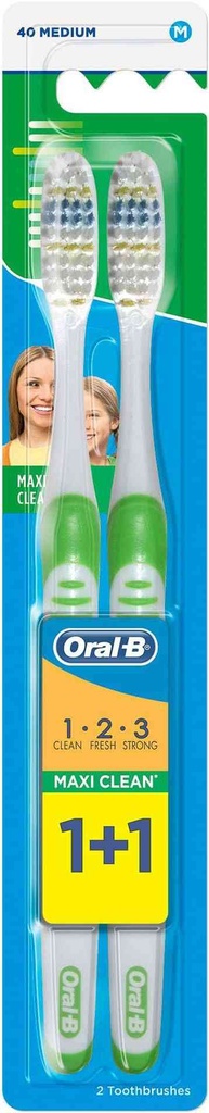 ORAL B MAXI CLEAN T/B MED 1+1 FREE