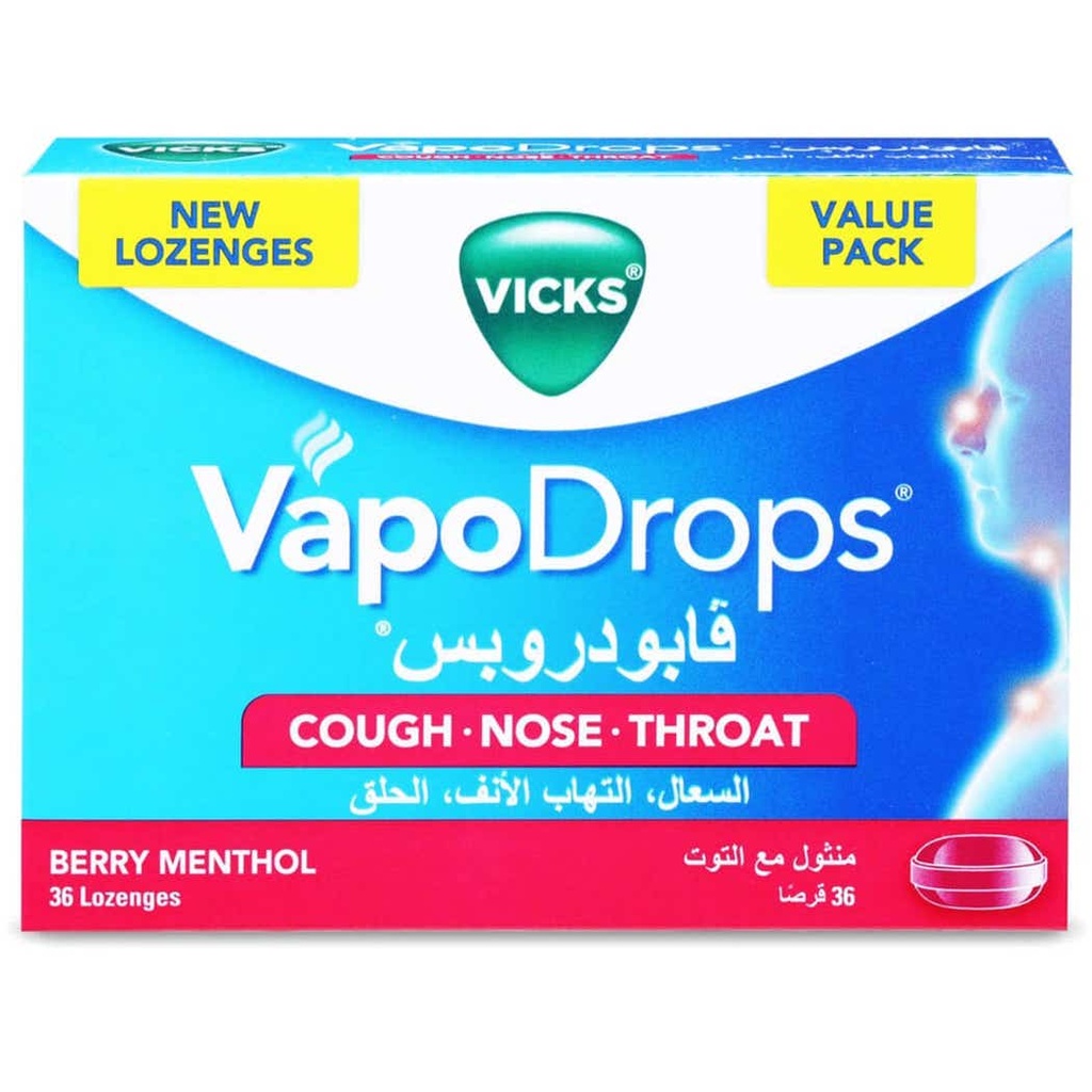 VICKS VAPODROP BERRY MENTHOL 36 LOZ