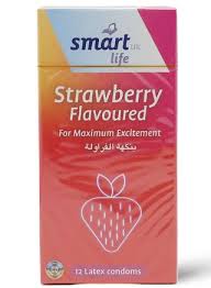 SMART LIFE STRAWBERRY FLAVOURED CONDOMS 12 LATEX