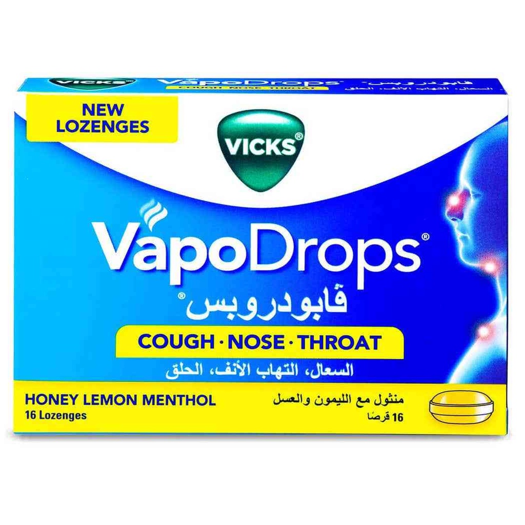 VICKS VAPODROP HONEY LEMON MENTHOL 16 LOZ