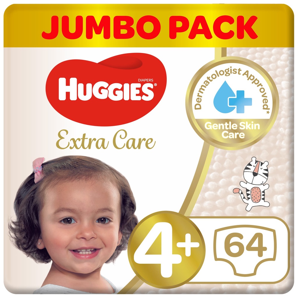 HUGGIES EXTRA CARE NO4 LARG PLUS 64 Diaper 1 Pack