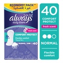 Always Sanitary Napkin Daily Normal Flexible Comfort 40 Pad 1 Pack