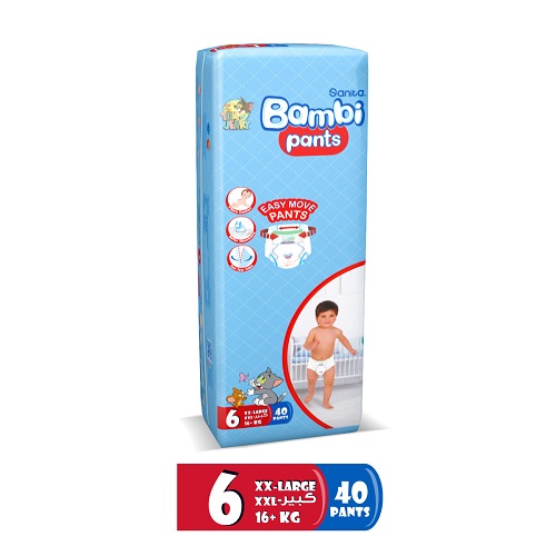 BAMBI PNTS XXL NO6 JUMBO  40 Diaper 1 Pack  