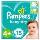 PAMPERS NO4+ LARGE+  9-20 KG  15 DIAPER 1 Pack