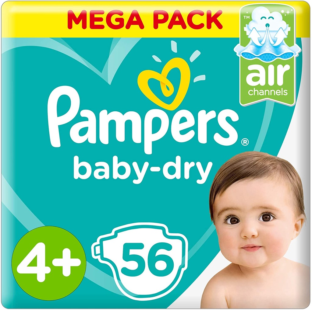 PAMPERS NO4+ LARGE+ 9-20 KG  56 DIAPER  1 Pack