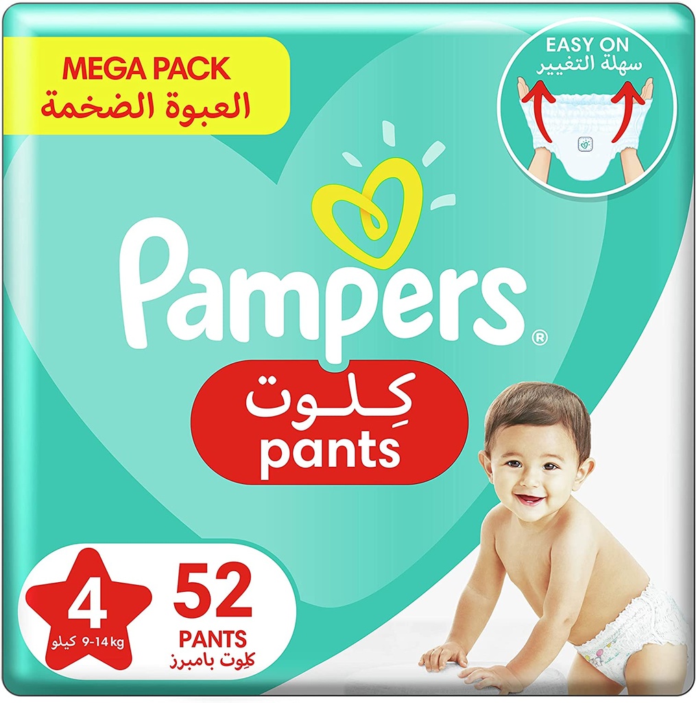 PAMPERS PANTS NO 4 LARGE  9 -14 KG 52 DIAPER  1 Pack