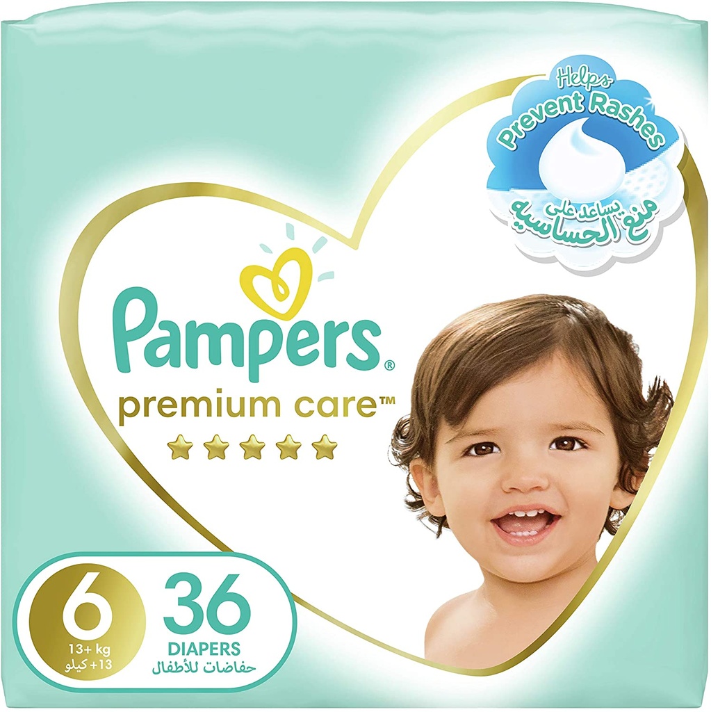 PAMPERS PREMIUM CARE NO 6 XXL +15  36 DIAPER 1 Pack