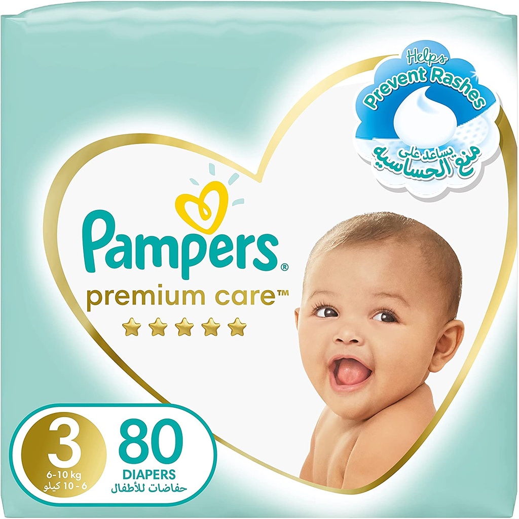 PAMPERS PREMIUM NO3 MED  9-4  80 DIAPER 1 Pack