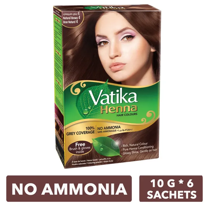 VATIKA HENNA HAIR COLOUR NATURAL BROWN 4