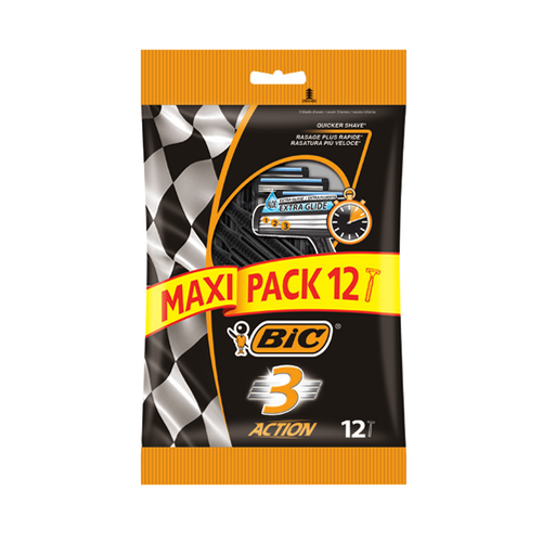 BIC 3 ACTION SHAVING RAZOR 8+4 FREE