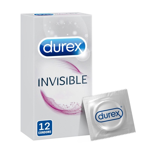 DUREX INVISIBLE EXTRA LUBRICATED 12 CONDOM 