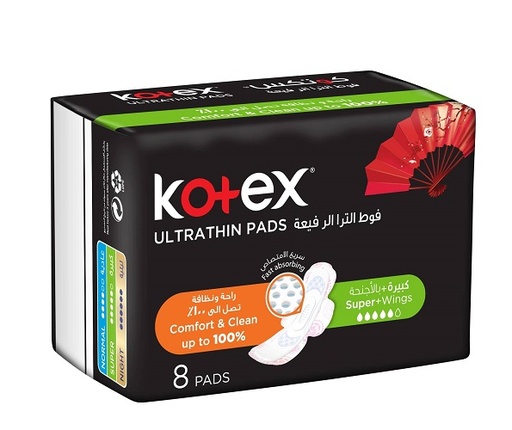 KOTEX ULTRA THIN PADS SUPER + WINGS 16 X 8