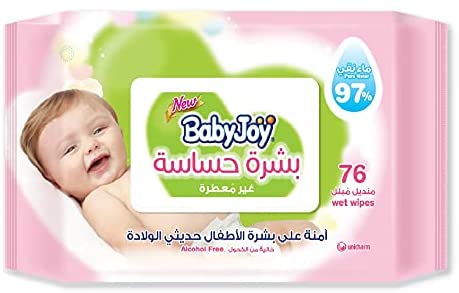 BABY JOY WIPES SENSITIVE SKIN 76 WIPE  1 Pack