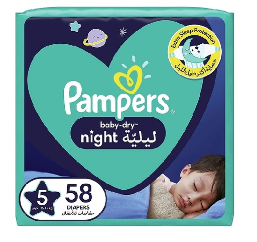 PAMPERS JUNIOR NO 5 NIGHT MEGA  58DIAPER   1  pack