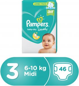 PAMPERS NO3 MEDIUM 4-9 KG  46 DIAPER  1 Pack