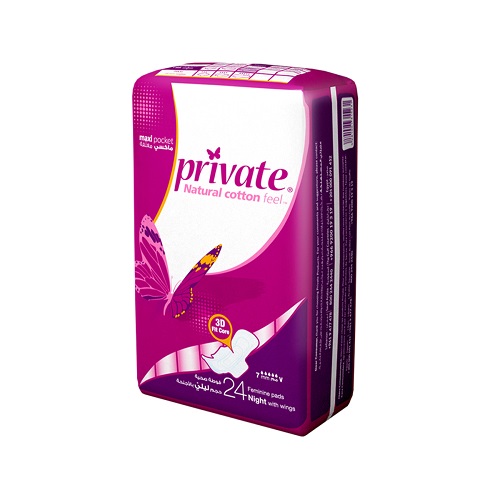 PRIVATE MAXI POCKET NIGHT 24 Pads  1 Pack